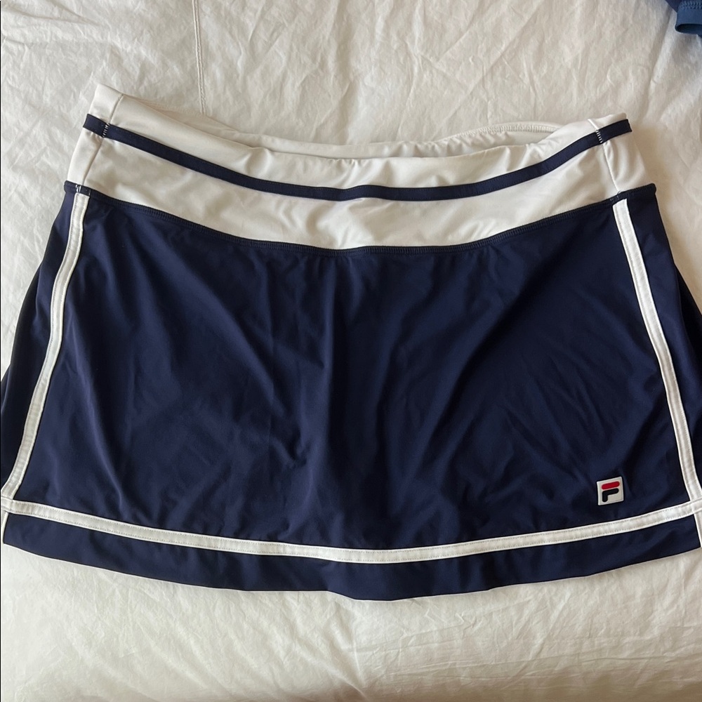 Fila Navy Blue and White Tennis Skirt